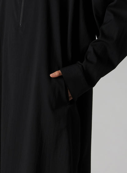 WOOL BREND TWILL STAND-UP COLLAR DRESS