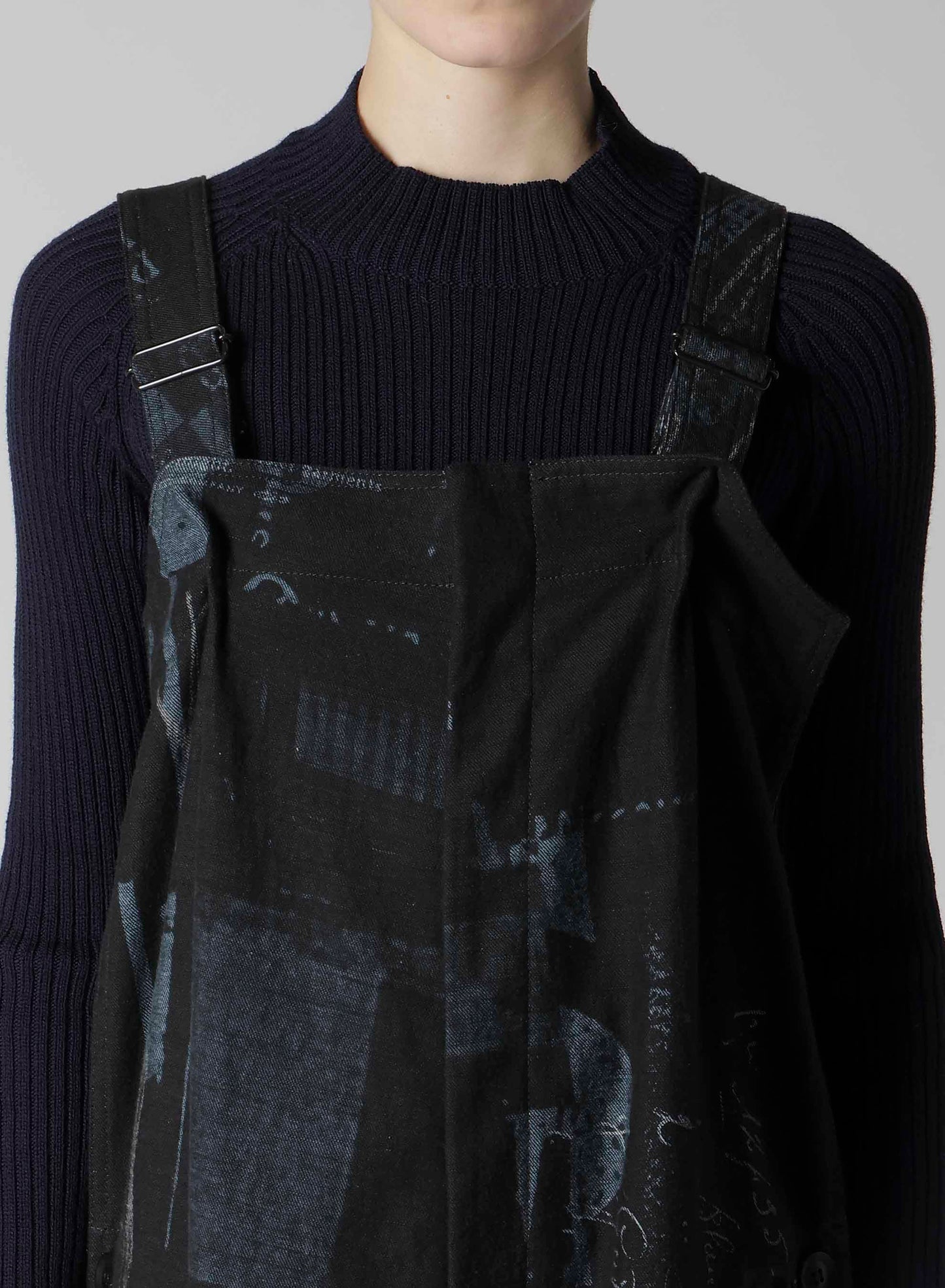 8OZ DENIM COLLAGE PRINT OVERALLS