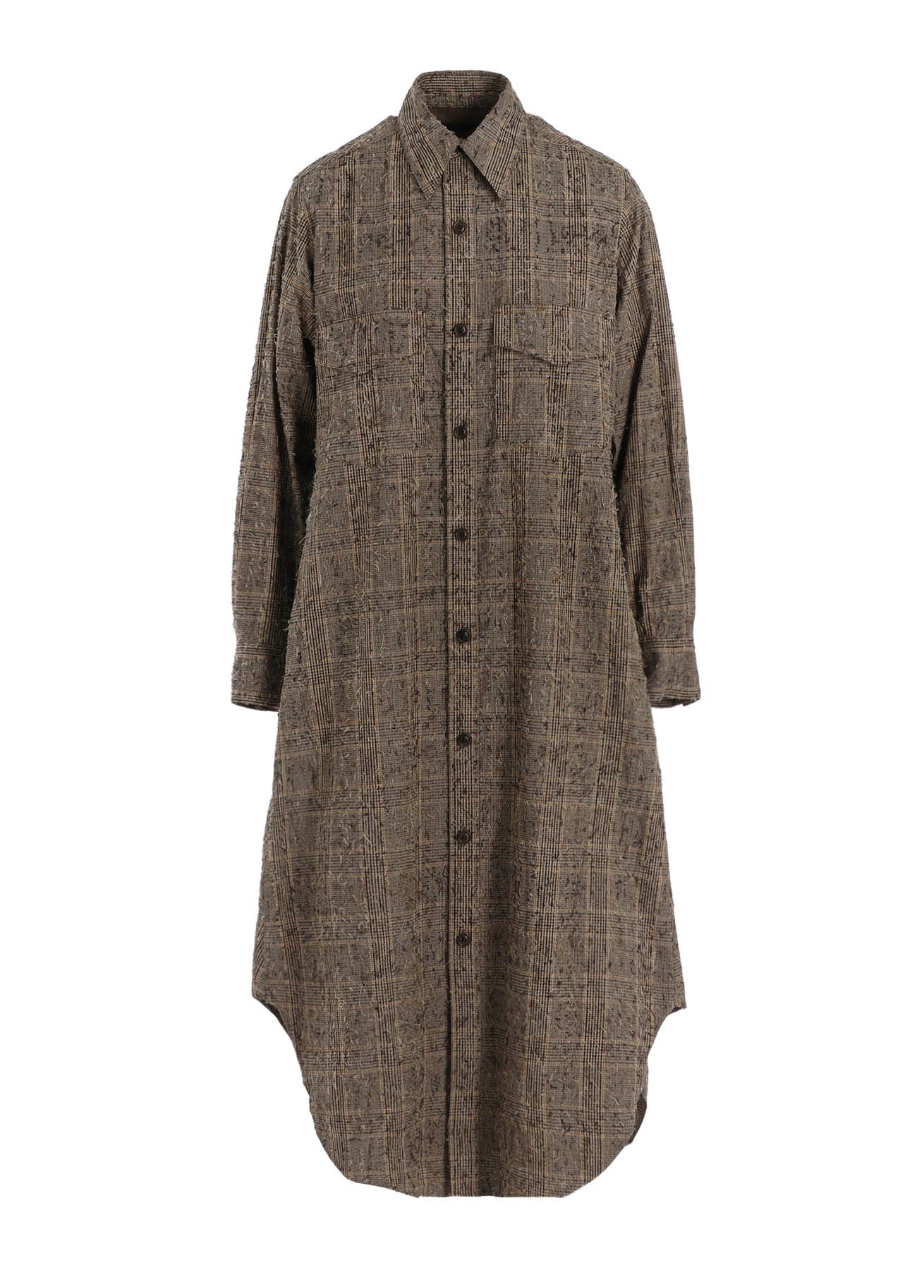 NEEDLE-PUNCHED MILITARY LONG DRESS