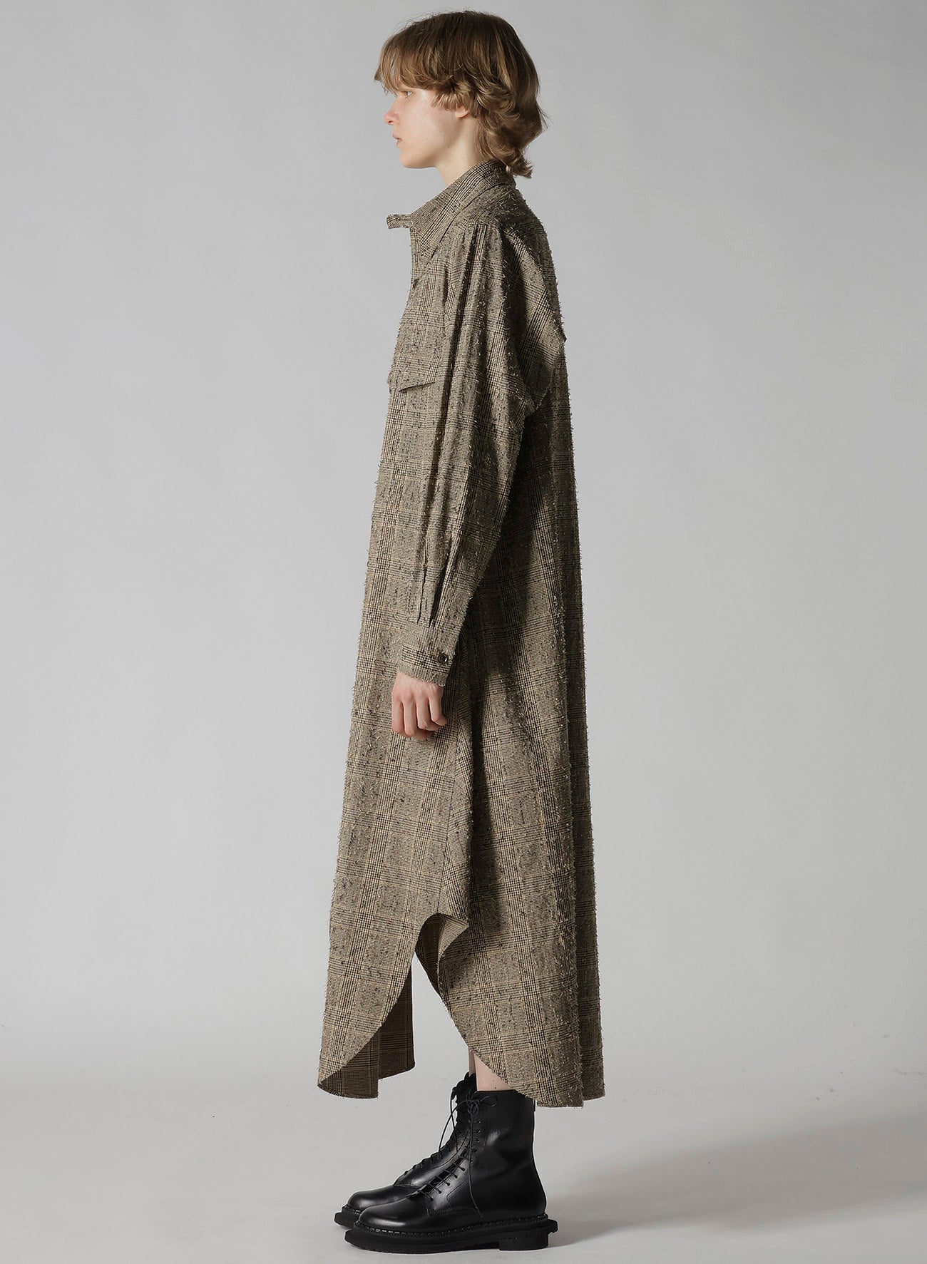 NEEDLE-PUNCHED MILITARY LONG DRESS