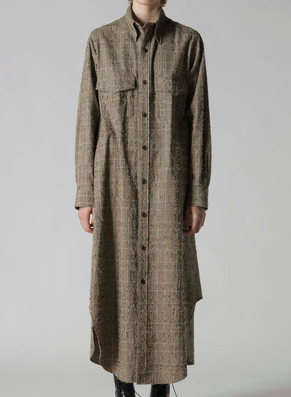 NEEDLE-PUNCHED MILITARY LONG DRESS