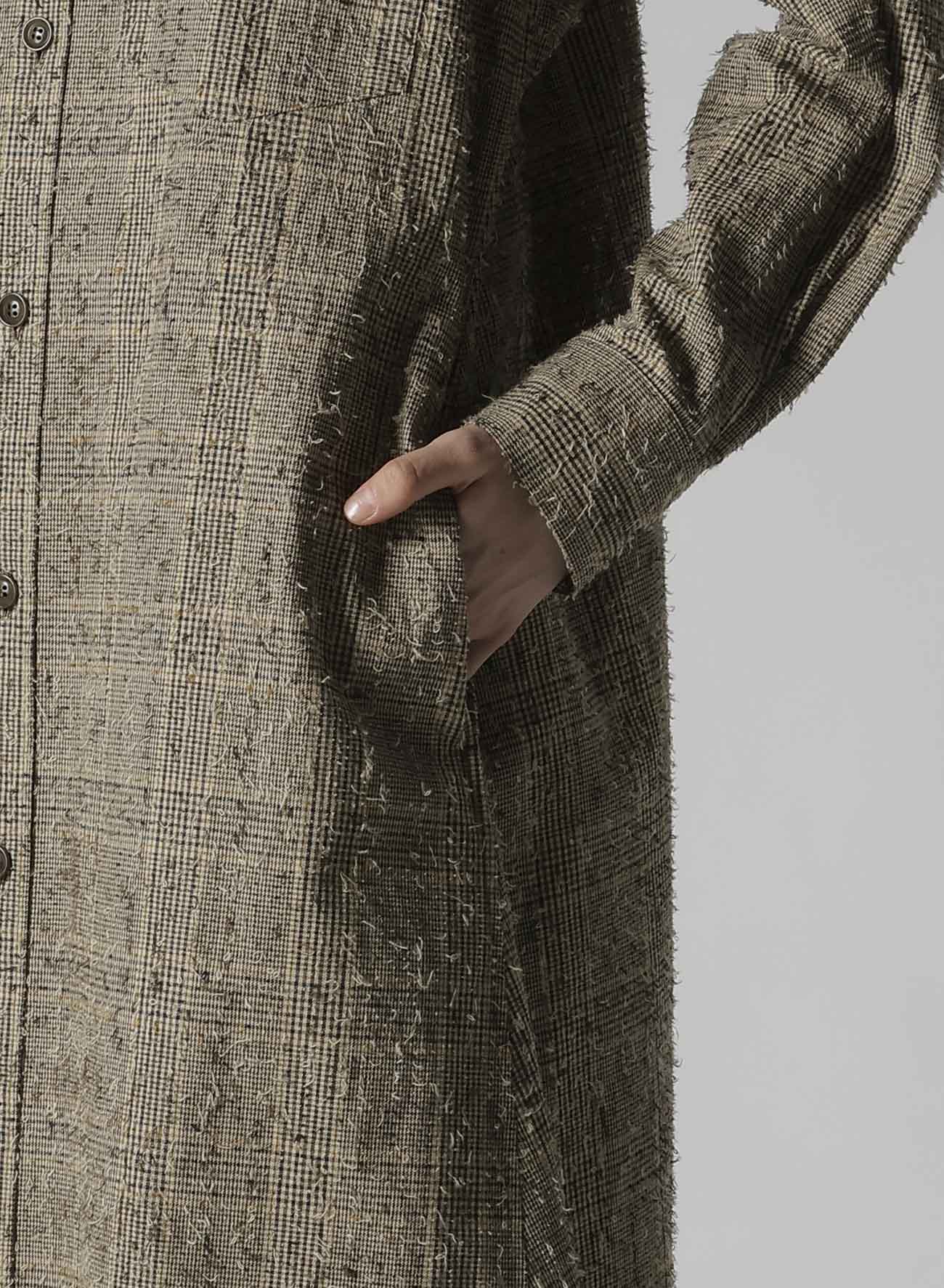 NEEDLE-PUNCHED MILITARY LONG DRESS