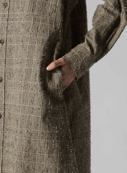NEEDLE-PUNCHED MILITARY LONG DRESS