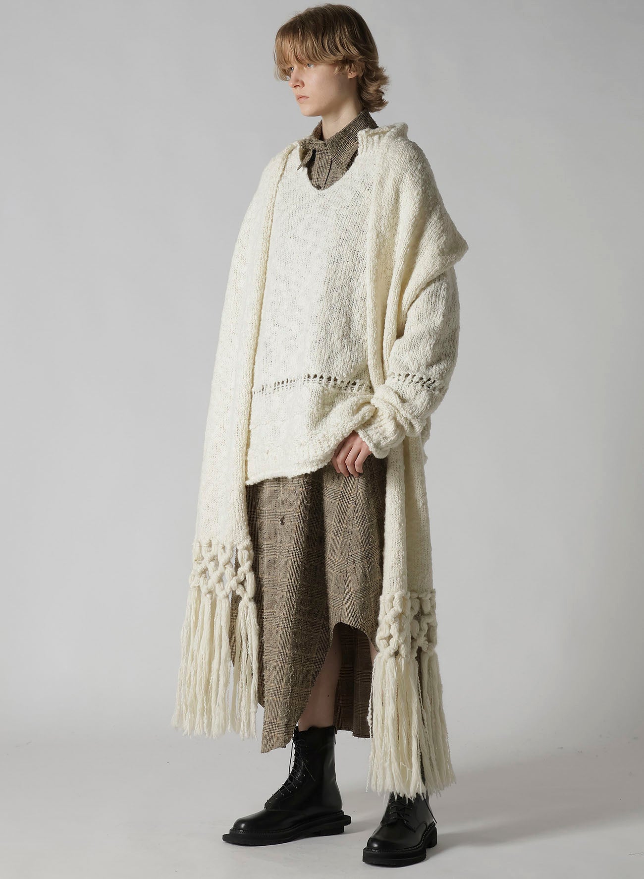 NEEDLE-PUNCHED MILITARY LONG DRESS