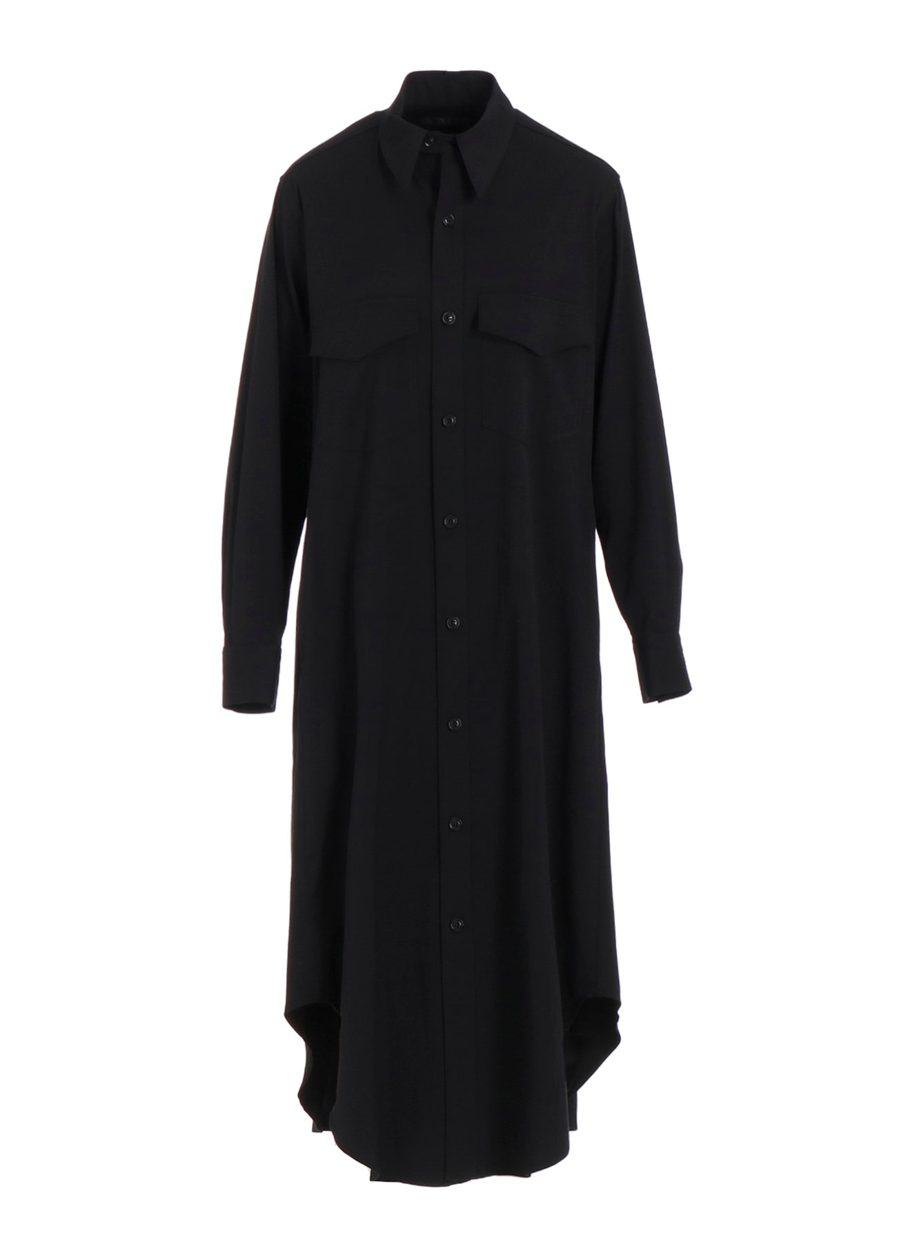 WOOL BREND TWILL MILITARY LONG DRESS