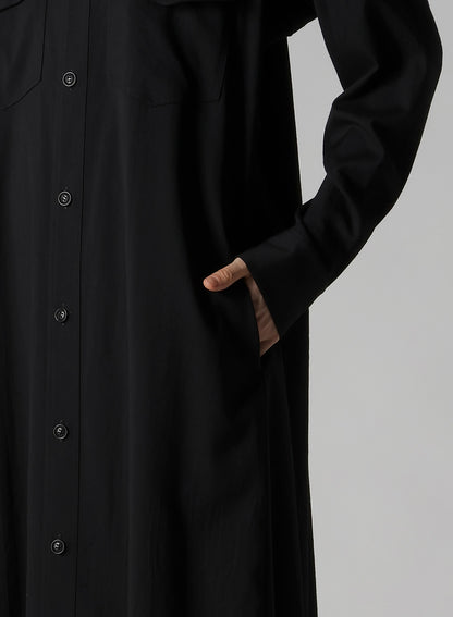 WOOL BREND TWILL MILITARY LONG DRESS