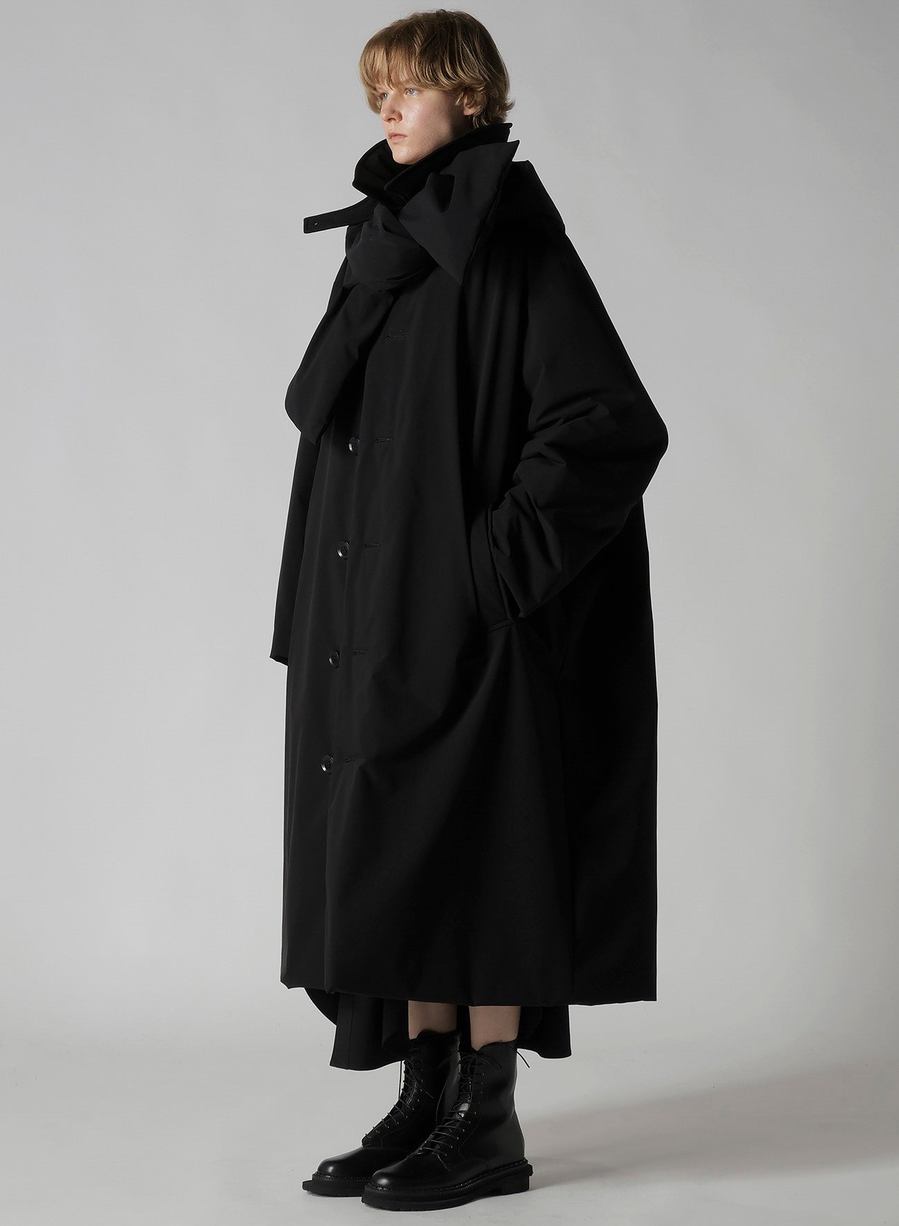 WOOL BREND TWILL MILITARY LONG DRESS