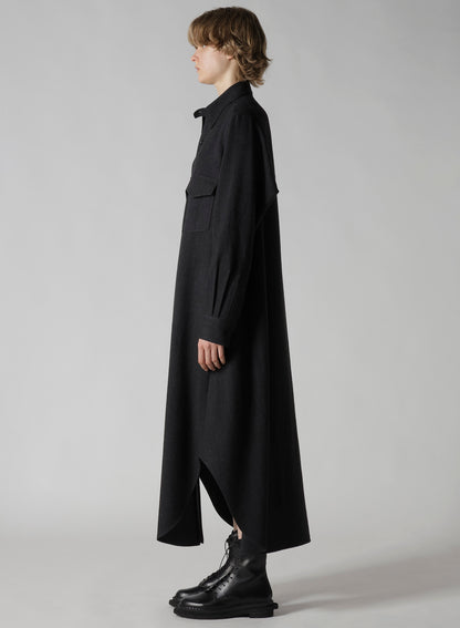 W/NY HERRINGBONE MILITARY LONG DRESS