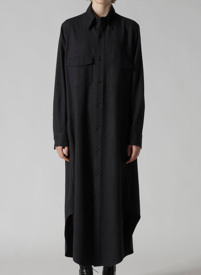 W/NY HERRINGBONE MILITARY LONG DRESS