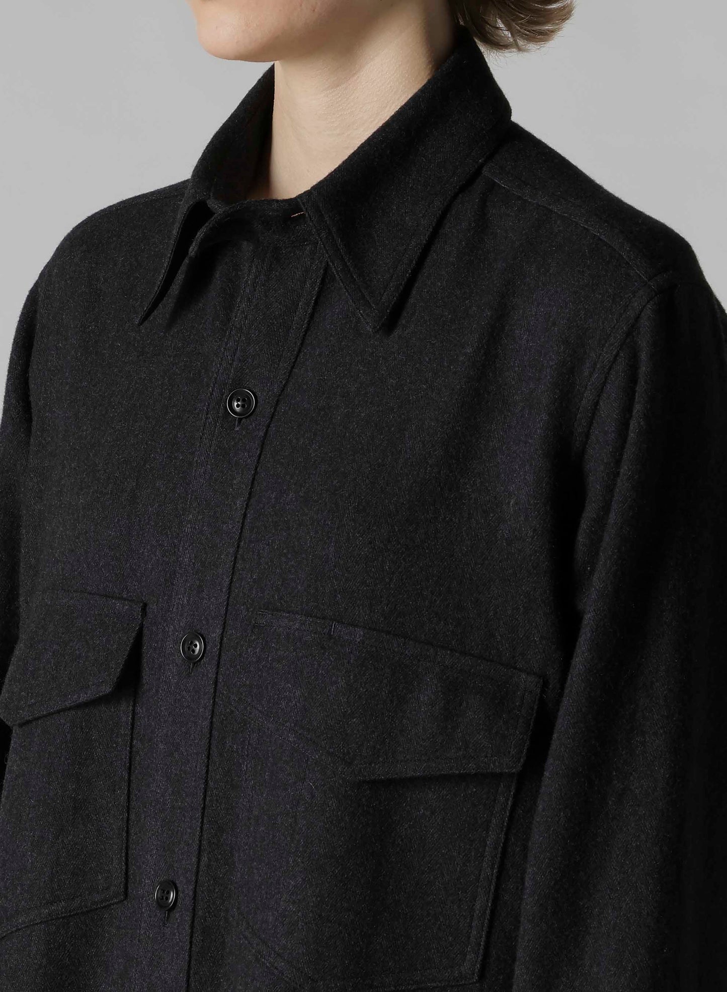 W/NY HERRINGBONE MILITARY LONG DRESS
