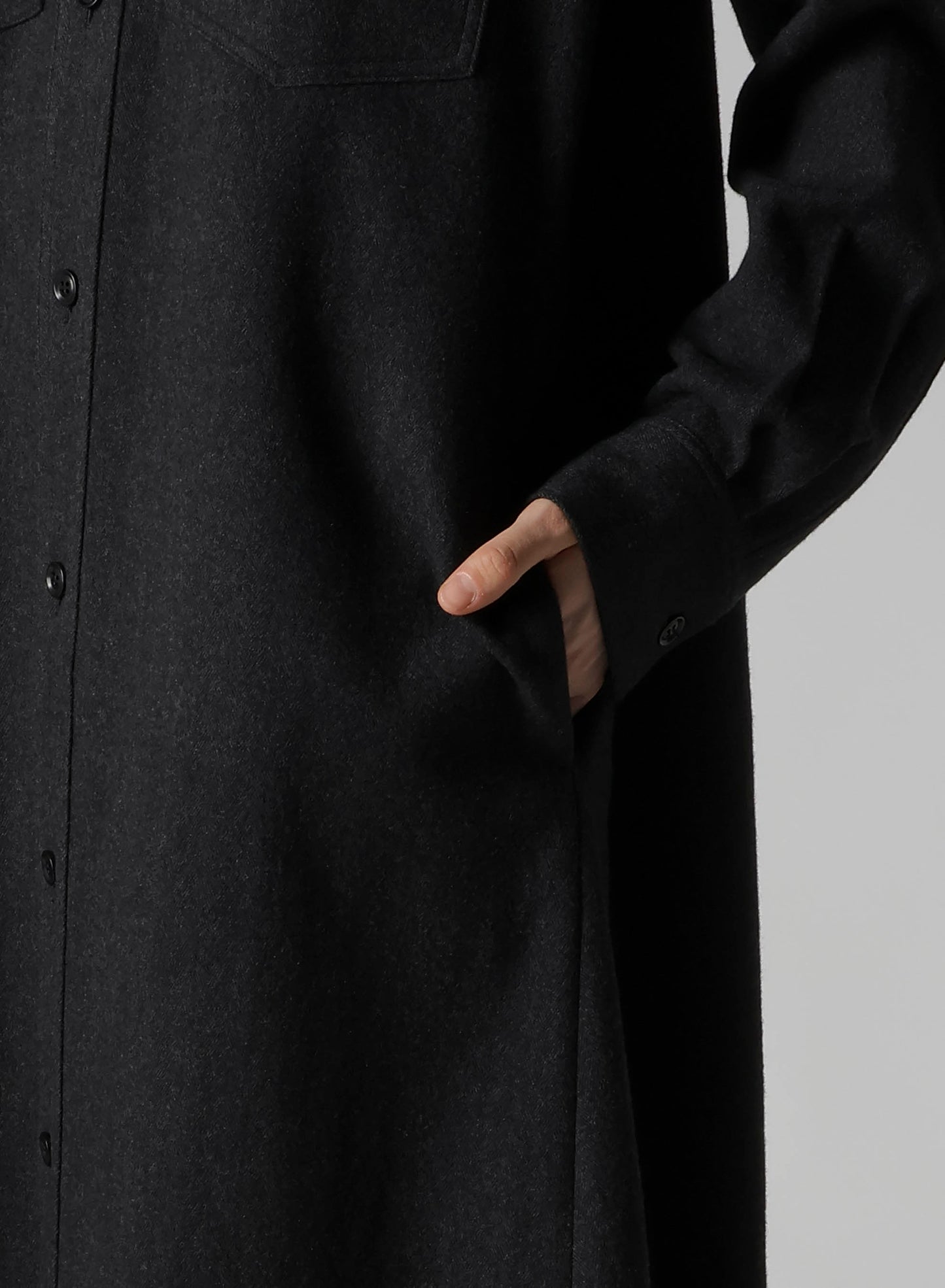 W/NY HERRINGBONE MILITARY LONG DRESS