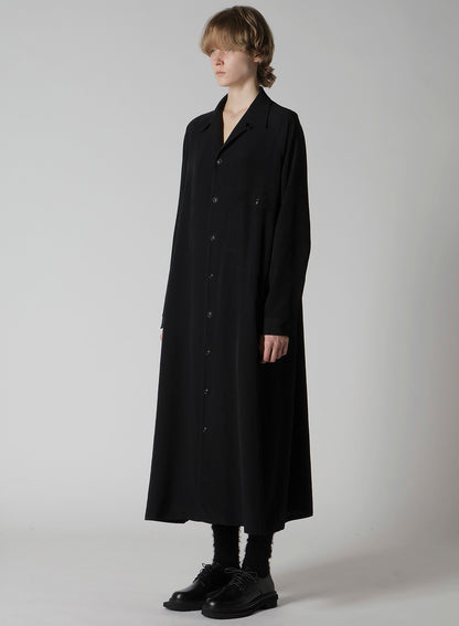 TA/PE CREPE DE CHINE OPEN COLLAR DRESS