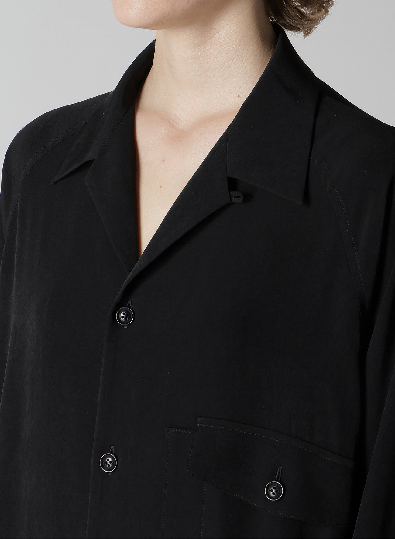 TA/PE CREPE DE CHINE OPEN COLLAR DRESS