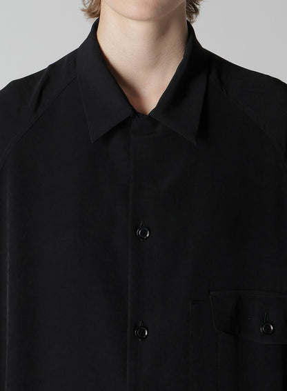 TA/PE CREPE DE CHINE OPEN COLLAR DRESS