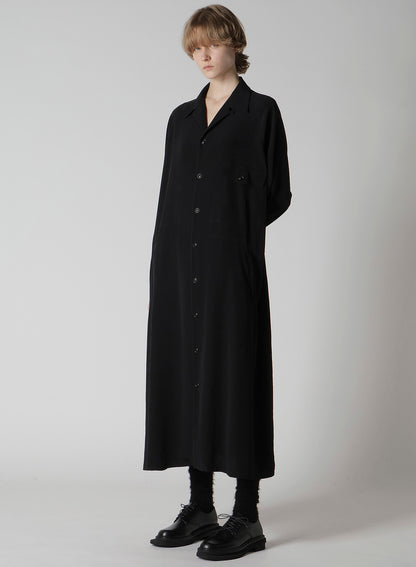 TA/PE CREPE DE CHINE OPEN COLLAR DRESS