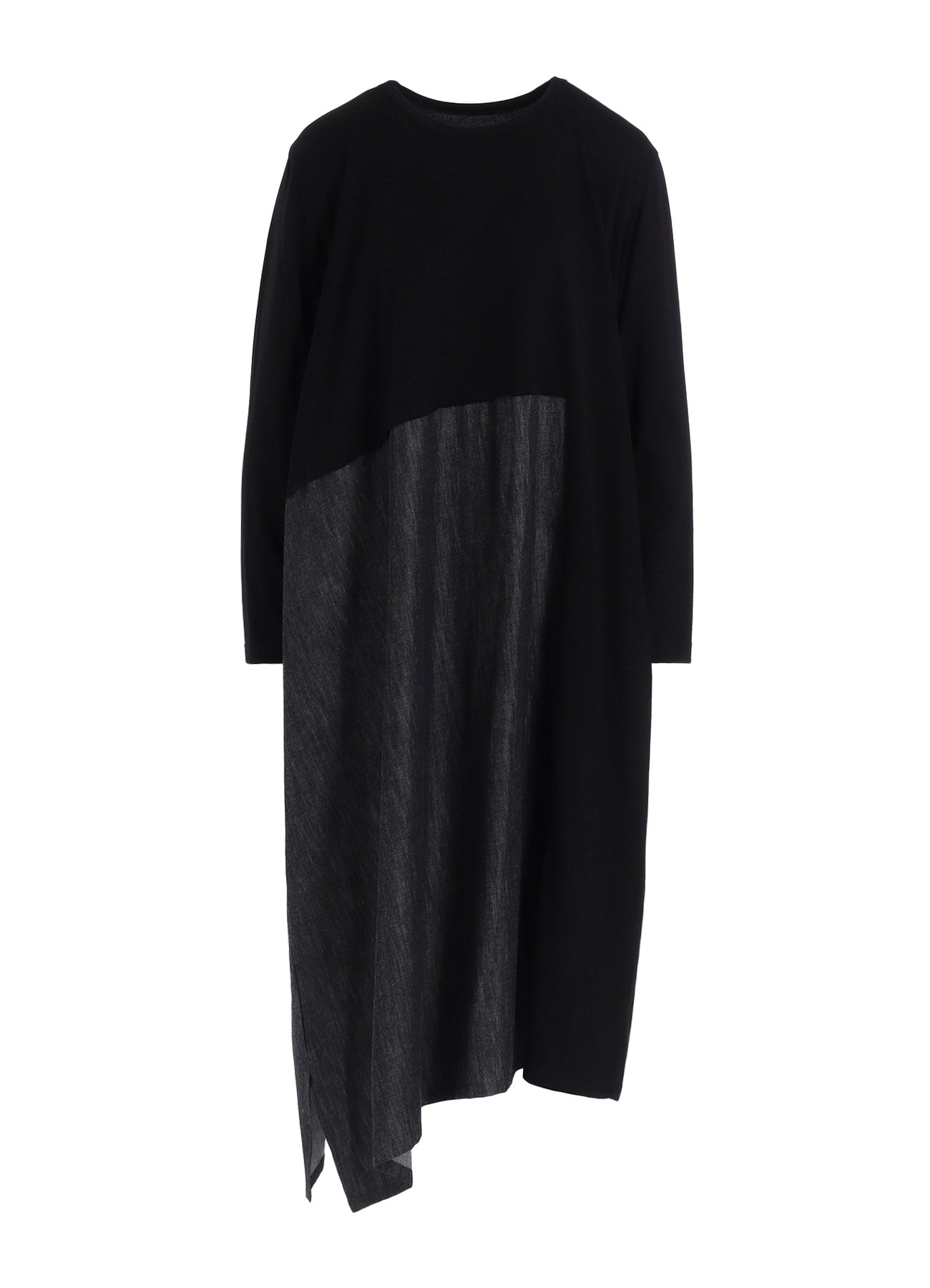 DENIM COMBINATION LONG SLEEVE DRESS