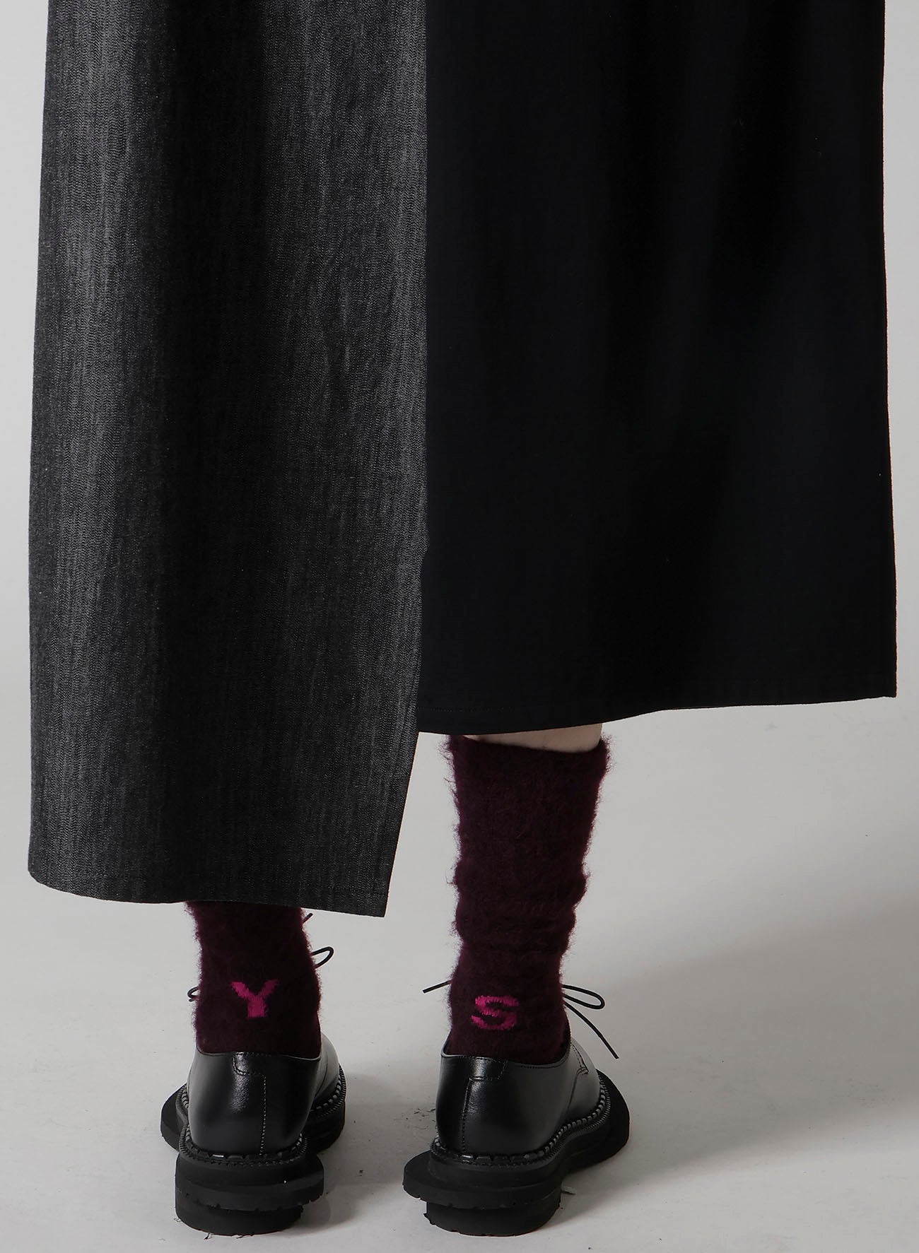 DENIM COMBINATION HIGH NECK DRESS