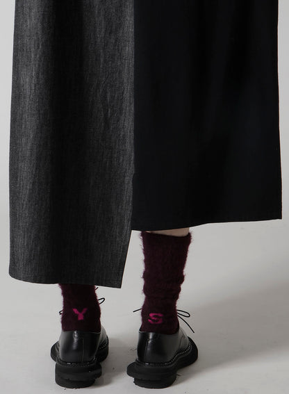 DENIM COMBINATION HIGH NECK DRESS