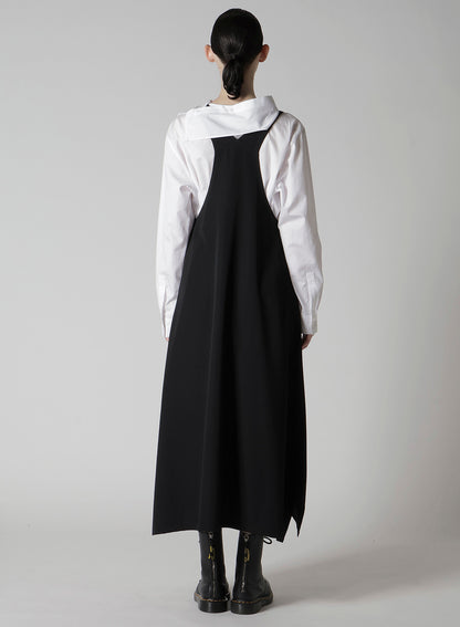 WOOL GABARDINE OVERALLS DRESS