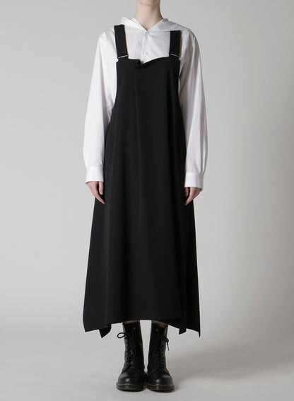 WOOL GABARDINE OVERALLS DRESS