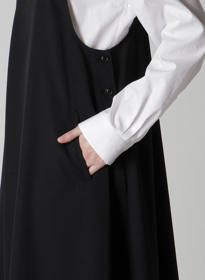 WOOL GABARDINE OVERALLS DRESS