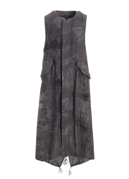 PATCH DESIGN PRINT FISH TAIL DRESS