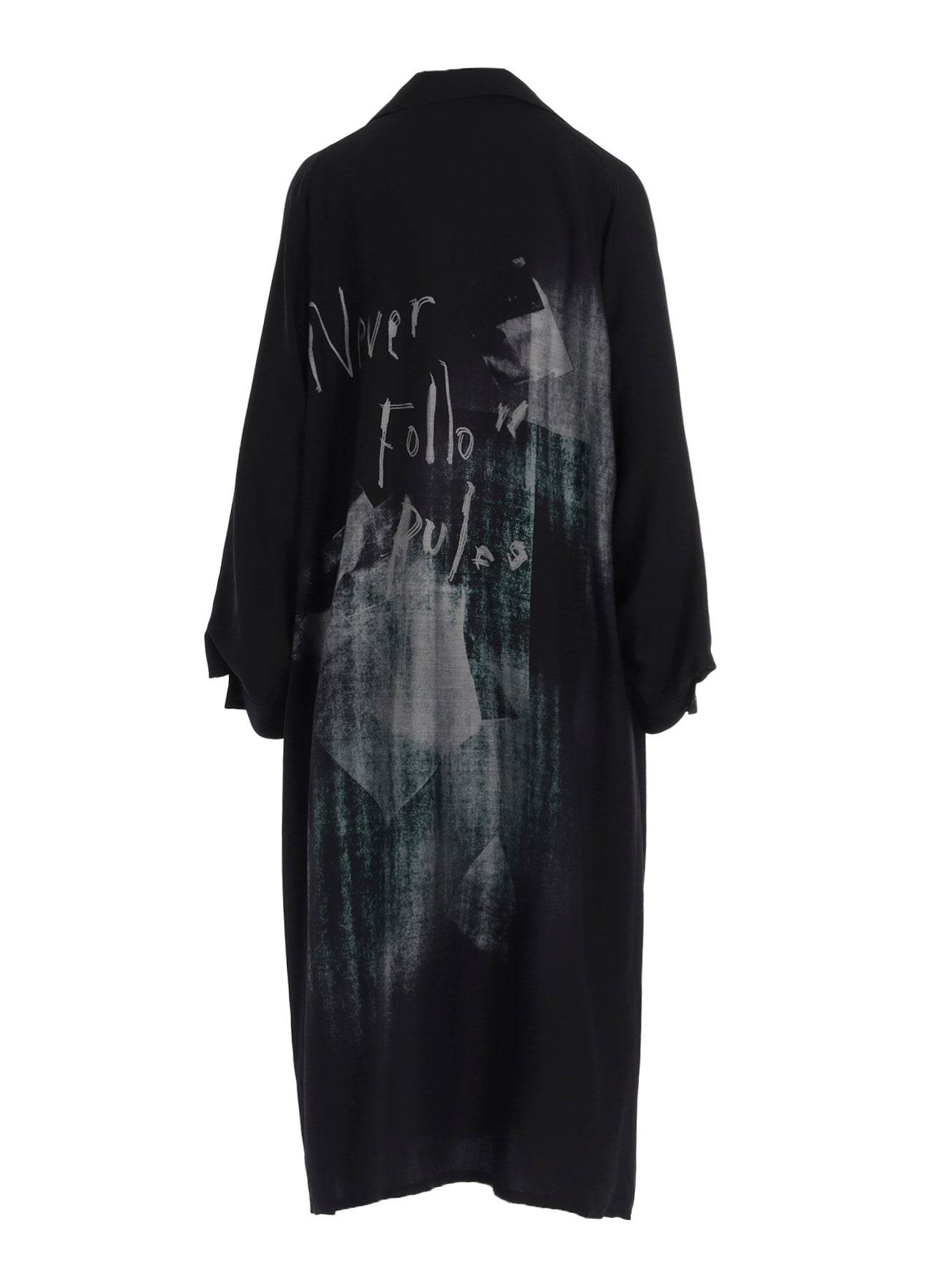 MESSAGE-PRINT DUNGAREE TWILL OPEN COLLAR SHIRT DRESS