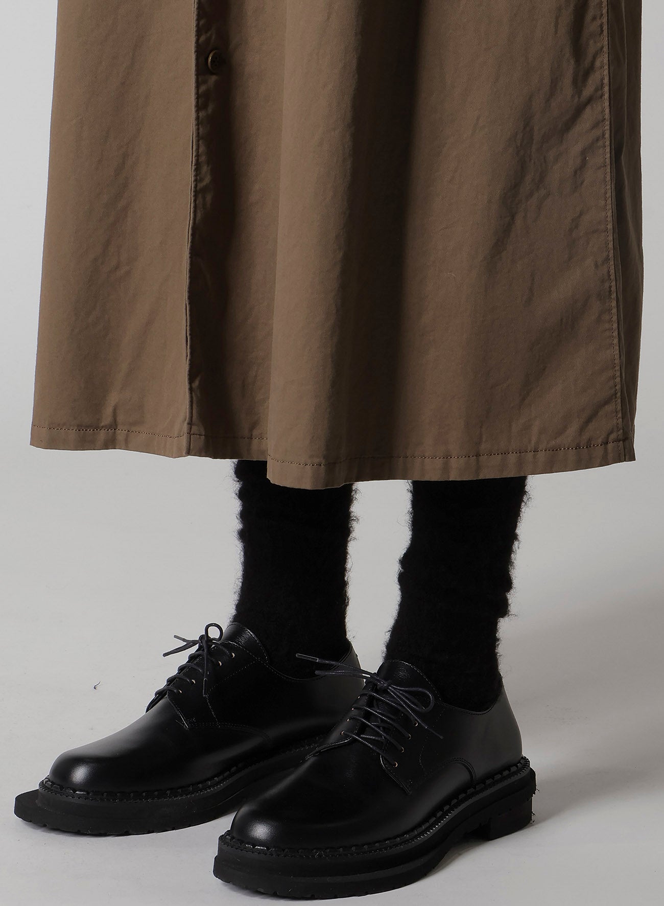 COTTON TWILL GARMENT DYE FRENCH SLEEVE DRESS