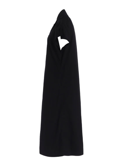 COTTON TWILL GARMENT DYE FRENCH SLEEVE DRESS