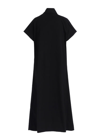COTTON TWILL GARMENT DYE FRENCH SLEEVE DRESS