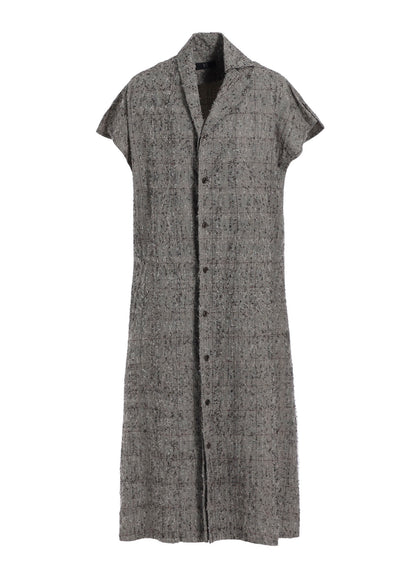 NEEDLE-PUNCHED FRENCH SLEEVE DRESS