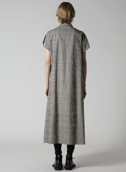 NEEDLE-PUNCHED FRENCH SLEEVE DRESS
