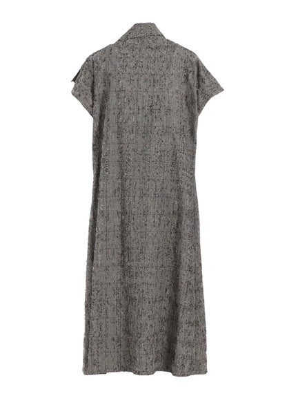 NEEDLE-PUNCHED FRENCH SLEEVE DRESS