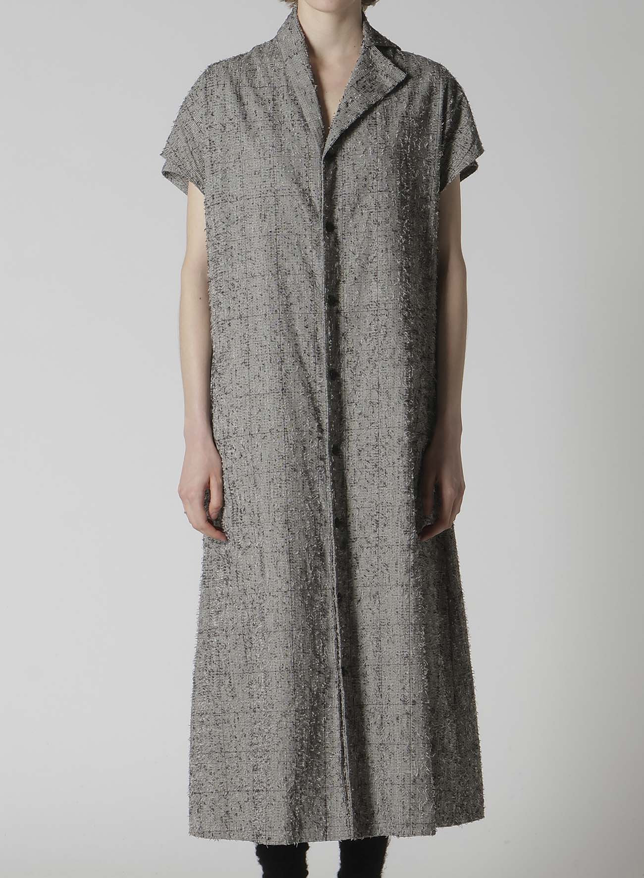 NEEDLE-PUNCHED FRENCH SLEEVE DRESS