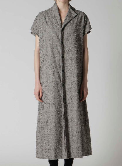 NEEDLE-PUNCHED FRENCH SLEEVE DRESS