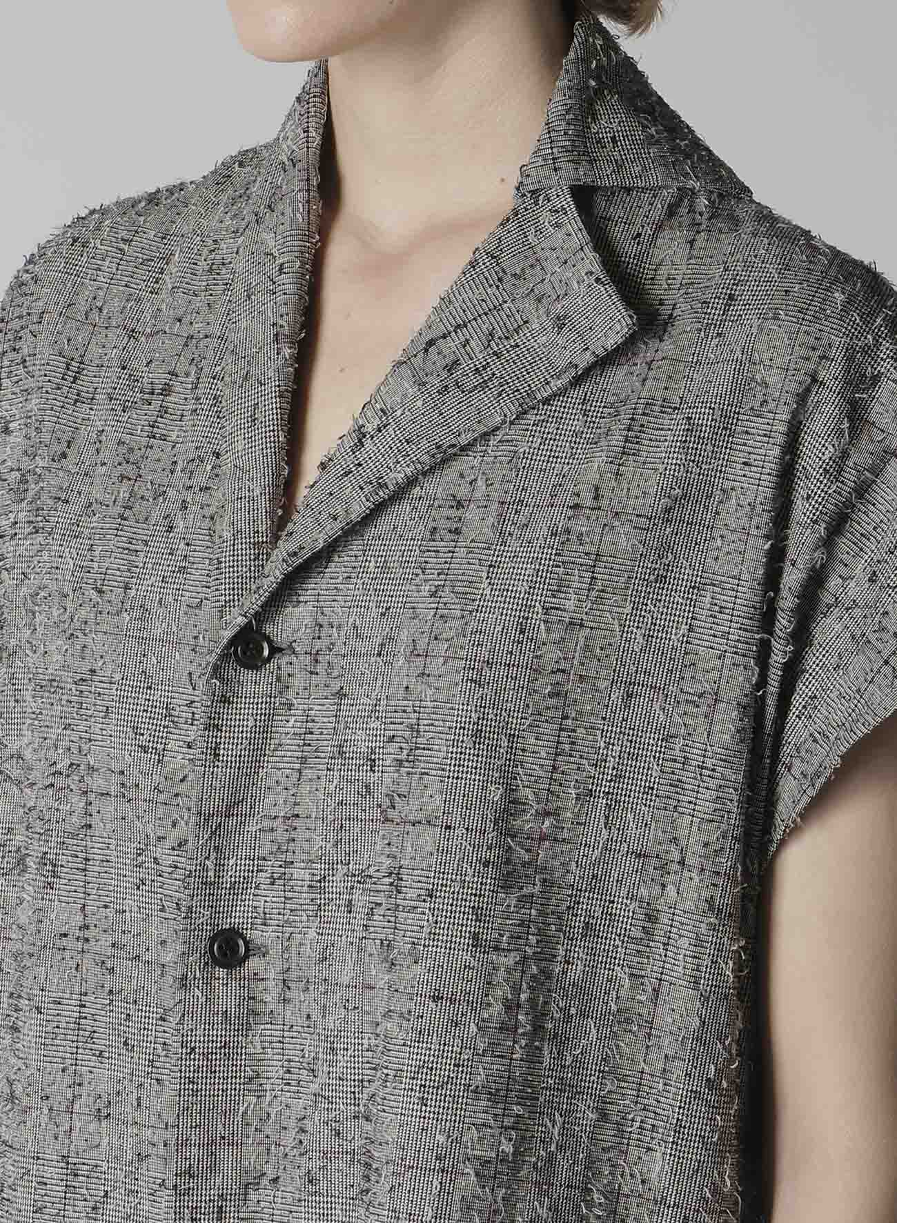 NEEDLE-PUNCHED FRENCH SLEEVE DRESS