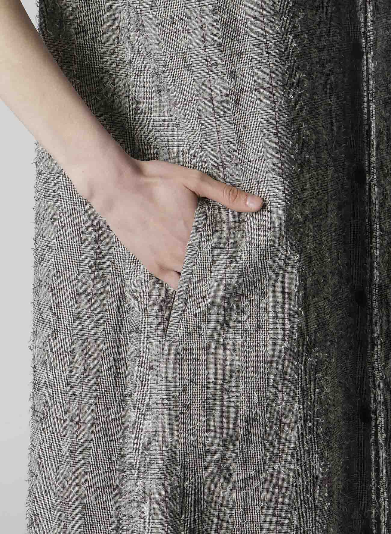 NEEDLE-PUNCHED FRENCH SLEEVE DRESS
