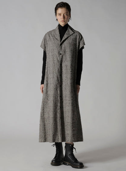 NEEDLE-PUNCHED FRENCH SLEEVE DRESS