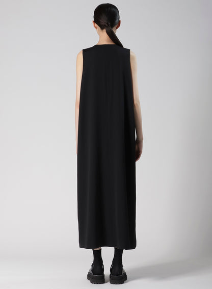 WOOL GABARDINE FRONT OPEN DRESS