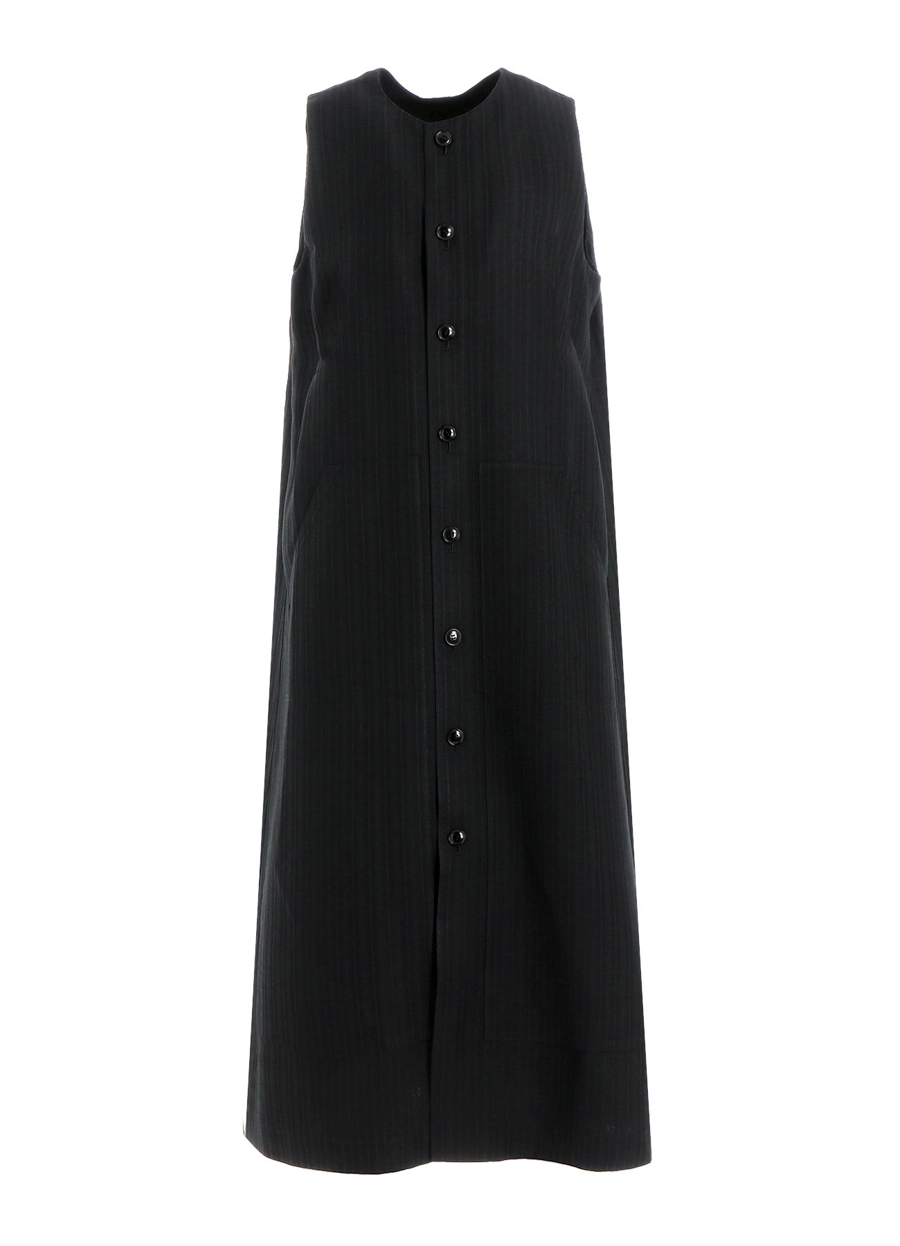 VISCOSE TWEED STRIPE FRONT OPEN DRESS