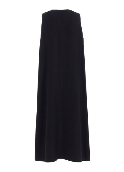 VISCOSE TWEED STRIPE FRONT OPEN DRESS