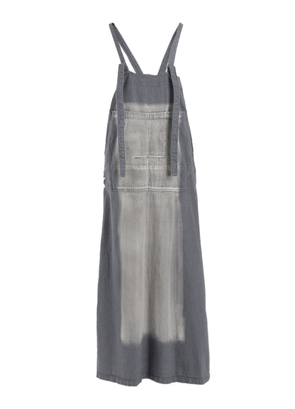 SPOTTED DENIM SALOPETTE SKIRT