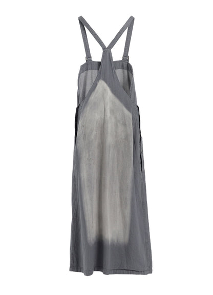SPOTTED DENIM SALOPETTE SKIRT