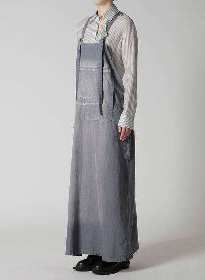 SPOTTED DENIM SALOPETTE SKIRT
