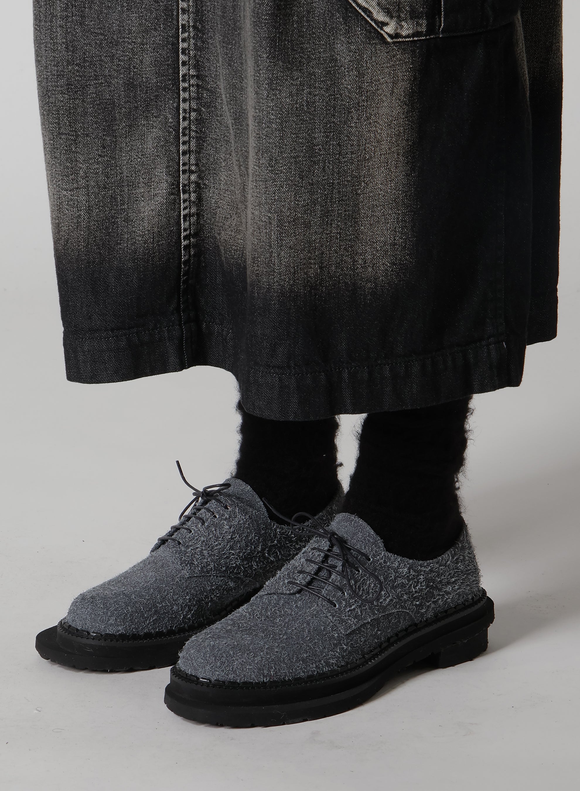 BRUSHED SUEDE TWISTED SHOES – THE SHOP YOHJI YAMAMOTO