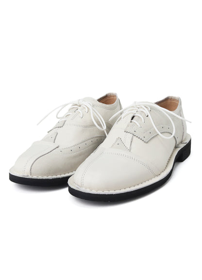 RAW-EDGE LEATHER DERBY SHOES