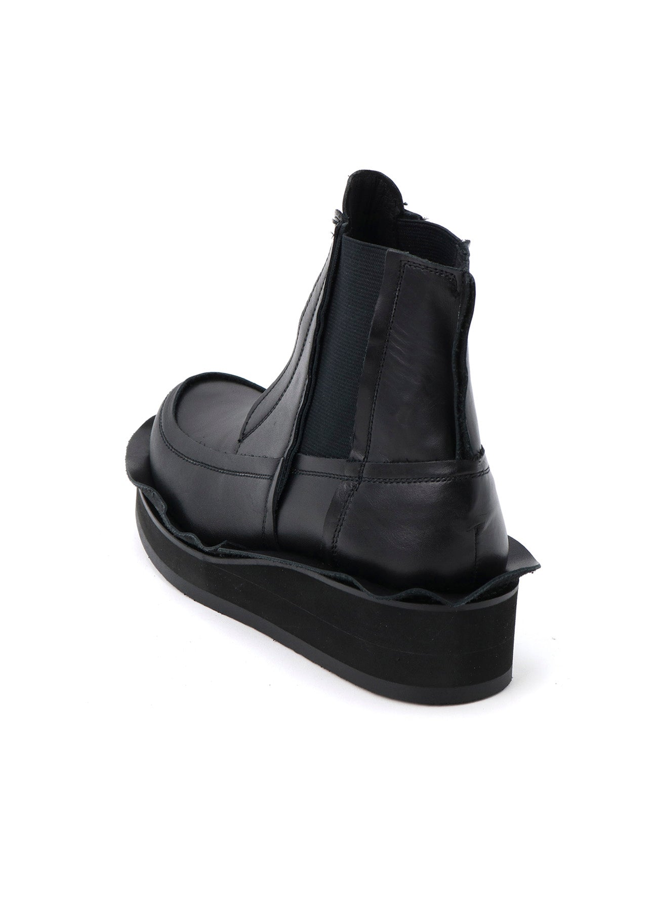 RAW-EDGE SMOOTH LEATHER GORE BOOTS