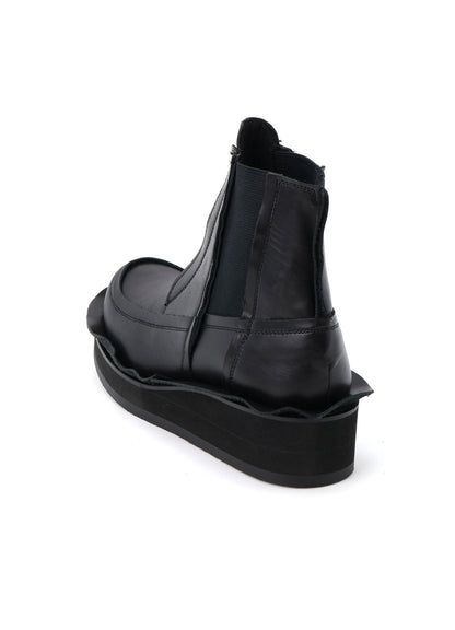 RAW-EDGE SMOOTH LEATHER GORE BOOTS
