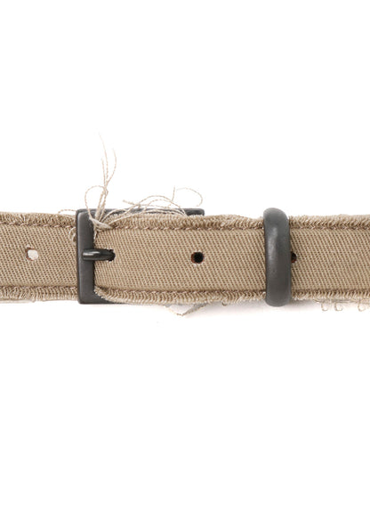 LEATHER/COTTON TWILL DOUBLE BELT