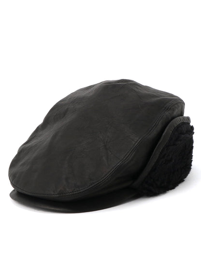 SOFT LEATHER EAR MUFF CAP